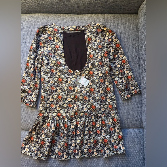 BNWT Free People Floral Mini Dress - Size S - Picture 10 of 12